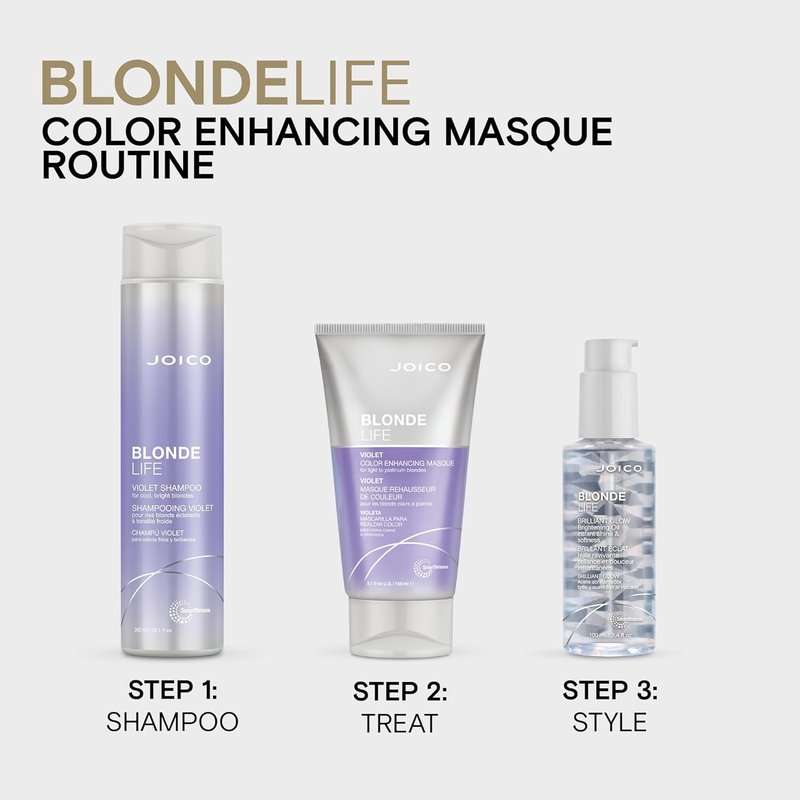 Joico Blonde Life Violet Shampoo - Neutralize Brassy Tones & Boost Shine | Sulfate-Free, Monoi & Tamanu Oil Infused