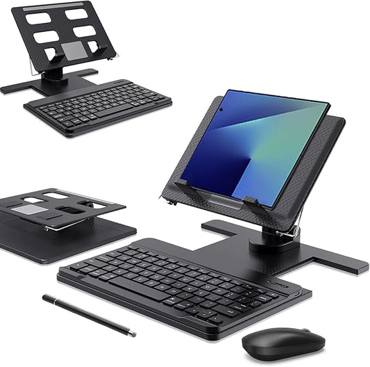 Desk Stand and Bluetooth Keyboard Combo for Samsung Galaxy Z Fold 7/6/5/Z Trifold, 4 in 1 Set Include Mouse Pen, Adjustable Foldable Tablet Stand Holder Fits for Motorola Razr Fold 2026