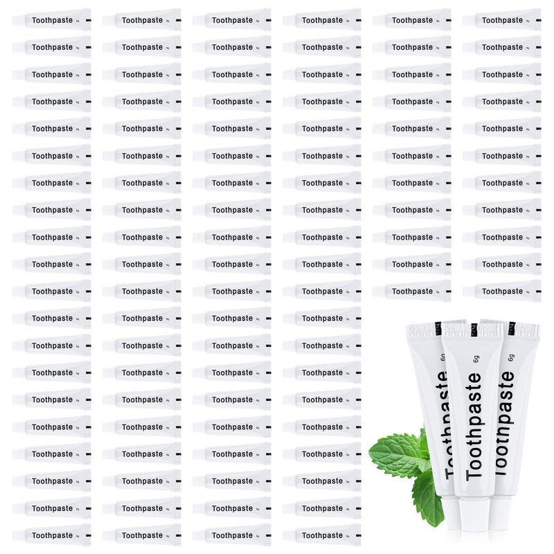 Travel Toothpaste Bulk, 6g/0.21oz White Disposable Toothpaste Suitable for Hotels, Camping, Guests, Homeless People, and Charitable Organizations (300-PACK)