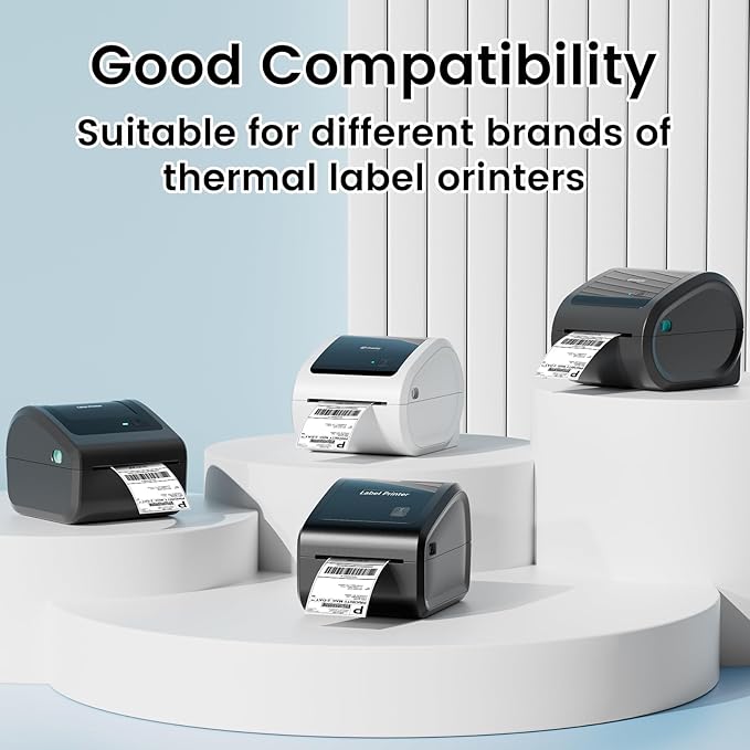 Omezizy 4x6 Thermal Shipping Label, Shipping Address Labels (Pack of 2 Roll 500 4x6 Labels) - Compatible with Nelko, JADENS, beeprt, ASprink, Rollo, Zebra, Omezizy and Other Thermal Printers