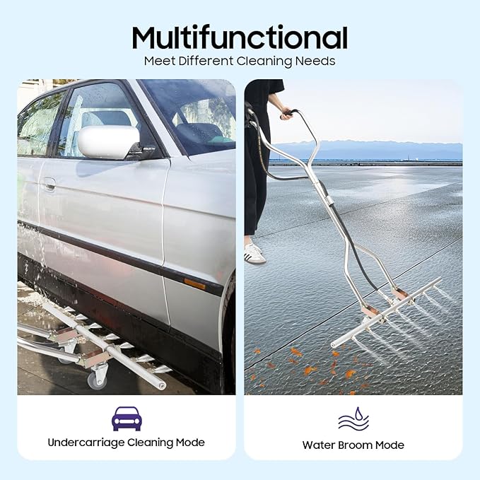 39" Surface Cleaner Water Broom, 5000 PSI Pressure Washer Water Broom with 7 Nozzles Professional Power Washer Broom Attachment for Concrete Driveways Sidewalks Patios Roofs