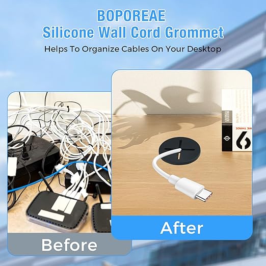 BOPOREAE Desk Grommet, 1 in 25 mm Silicone Rubber Grommets, Yellow Desk Hole Cover for Cables, Flexible Wall Cord Pass Through Grommet for Office Table Computer Home Furniture Wire Organizer-15 Pcs