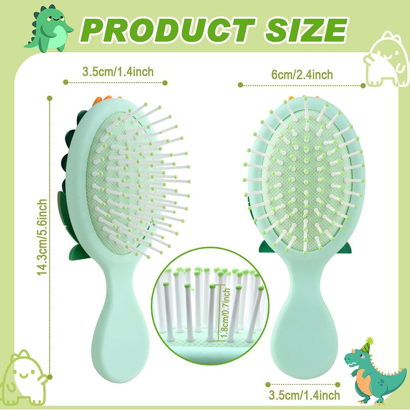 mini hair brush for kids, small toddler Hairs Brush, travel hair brush for Boys and Girls Baby ，Detangler Brush for Wet or Dry Thick or Curly Natural Straight (green)