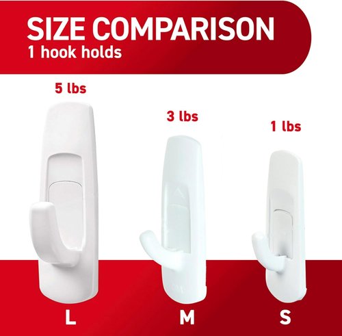 Command 5 lb Large Utility Hooks - Damage-Free Adhesive Wall Hooks for Home & Office Organization | 14 Hooks & 16 Strips