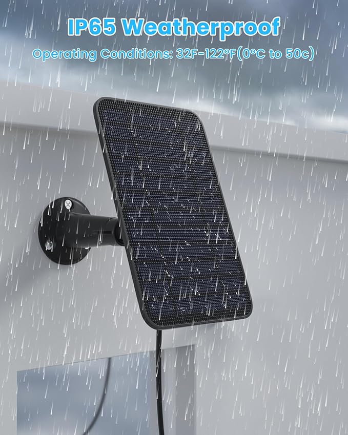 Solar Panel for Blink Outdoor 2K+/4(4th Gen)/Outdoor(3rd Gen) XT3 and XT2/XT Camera/Blink Outdoor Camera, 5W Solar Panel Charger with Mount 13.1ft Cable Rubber Plug, IP65 Waterproof, 4 Pack