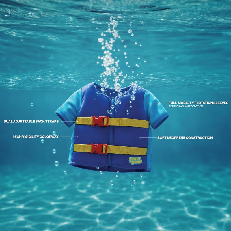 TYR Kid's Flotation Shirt - Coast Guard Approved Neoprene Swim Vest | UPF 50+ Sun Protection for Children 30-50 lbs