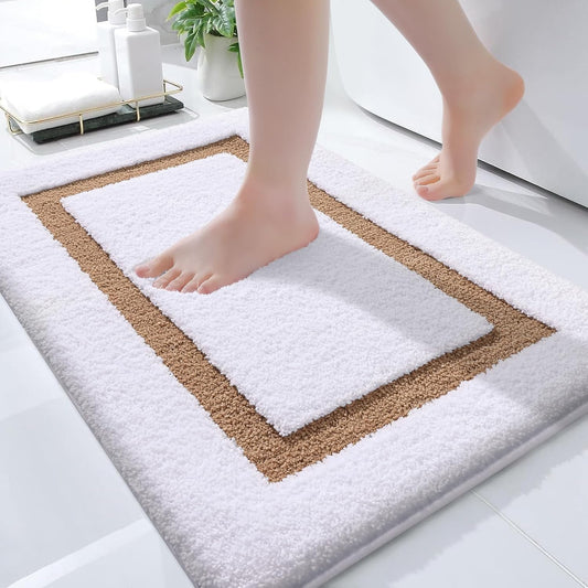 OLANLY Bathroom Rugs - Extra Soft Microfiber Mat | Quick-Dry, Machine Washable, 32x20, Brown