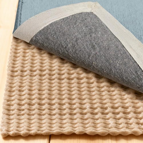 GORILLA GRIP Premium Dual Sided Extra Thick Rug Gripper Pad for Hardwood Floors, Breathable Slip Resistant Pad Grips Under Carpet Area Rugs for Hard Surface Floor Protection, Easy Trim Mats, 2x3 Beige
