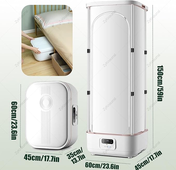 Steam Press Ironing Machine,Portable Dryer with 360Â° Hot Air Circulation,Intelligent Timing,Automatic Garment Care, for Clothes & Fabric, Quick-Drying Steam