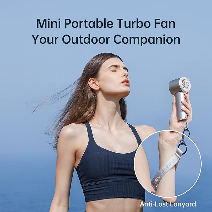 JISULIFE Handheld Fan Pro1S - Next-Gen Airflow: Up to 40h Runtime, Metal Body - Enduring Quality, 1-100 Speed Scroll Wheel, 5000mAh-Portable Fan for Travel, Gifts for Women Men(Amber Gold)