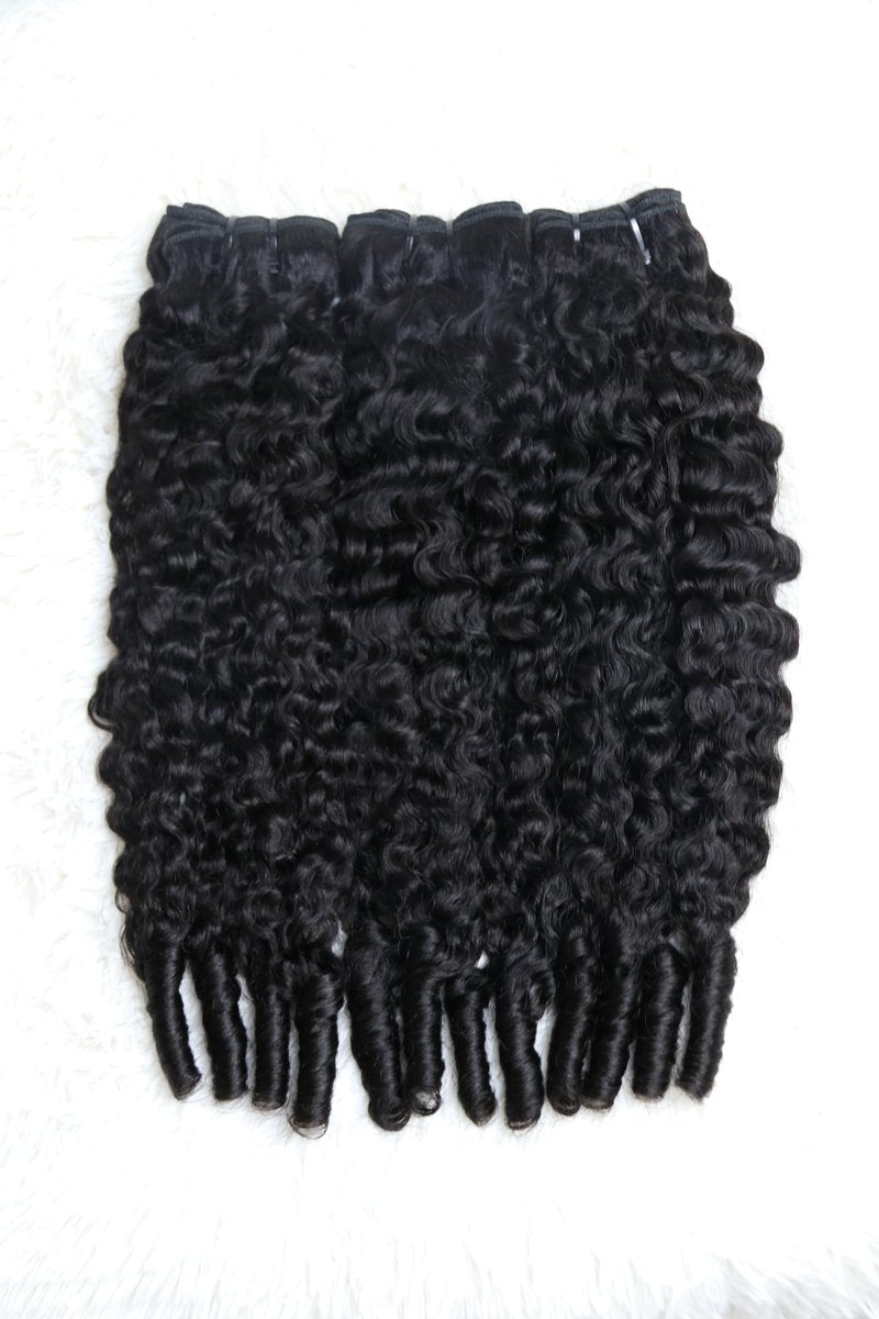 Curly Human Hair Bundles 16 Inches Water Wave Burmese Curly Bundles Human Hair Weave with Spiral End 3c4a Quick Weave Hair Bundles for Women Natural Black 1 Bundle