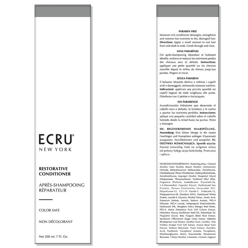 ECRU New York Restorative Conditioner, Moisturizing Hair Conditioner for Women or Men, 7oz
