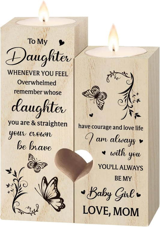 SteadStyle Candle Holders for Daughters - Heartfelt Gifts from Mom for Mother's Day, Birthdays & More