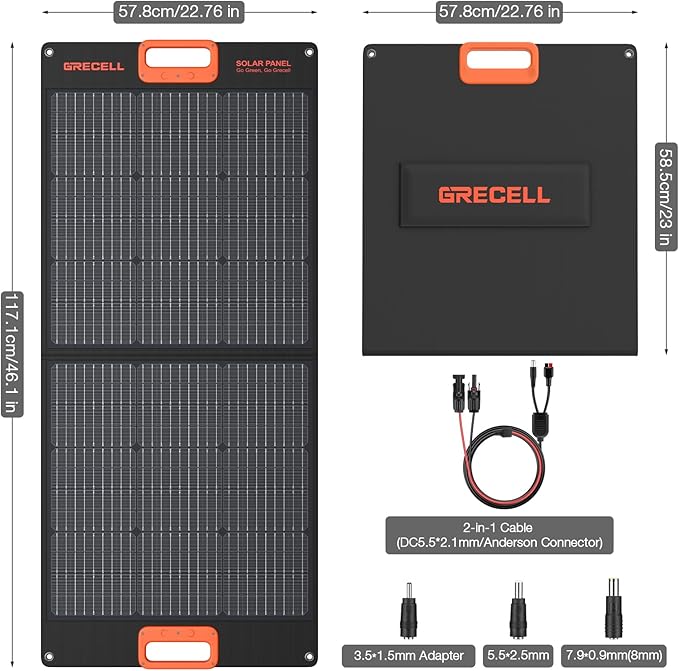 100W Portable Solar Panel for Power Station Generator, 20V Foldable Solar Cell Solar Charger with High-Efficiency Battery Charger for Outdoor Camping Van RV Trip
