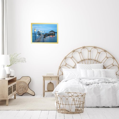 JCJMY 14x16 Picture Frame Gold for Poster Photo Picture, Horizontal and Vertical Formats for Wall Hanging, 14 x 16 Wall Gallery Poster Photo Frame for 14 by 16 Photos Posters, Gold