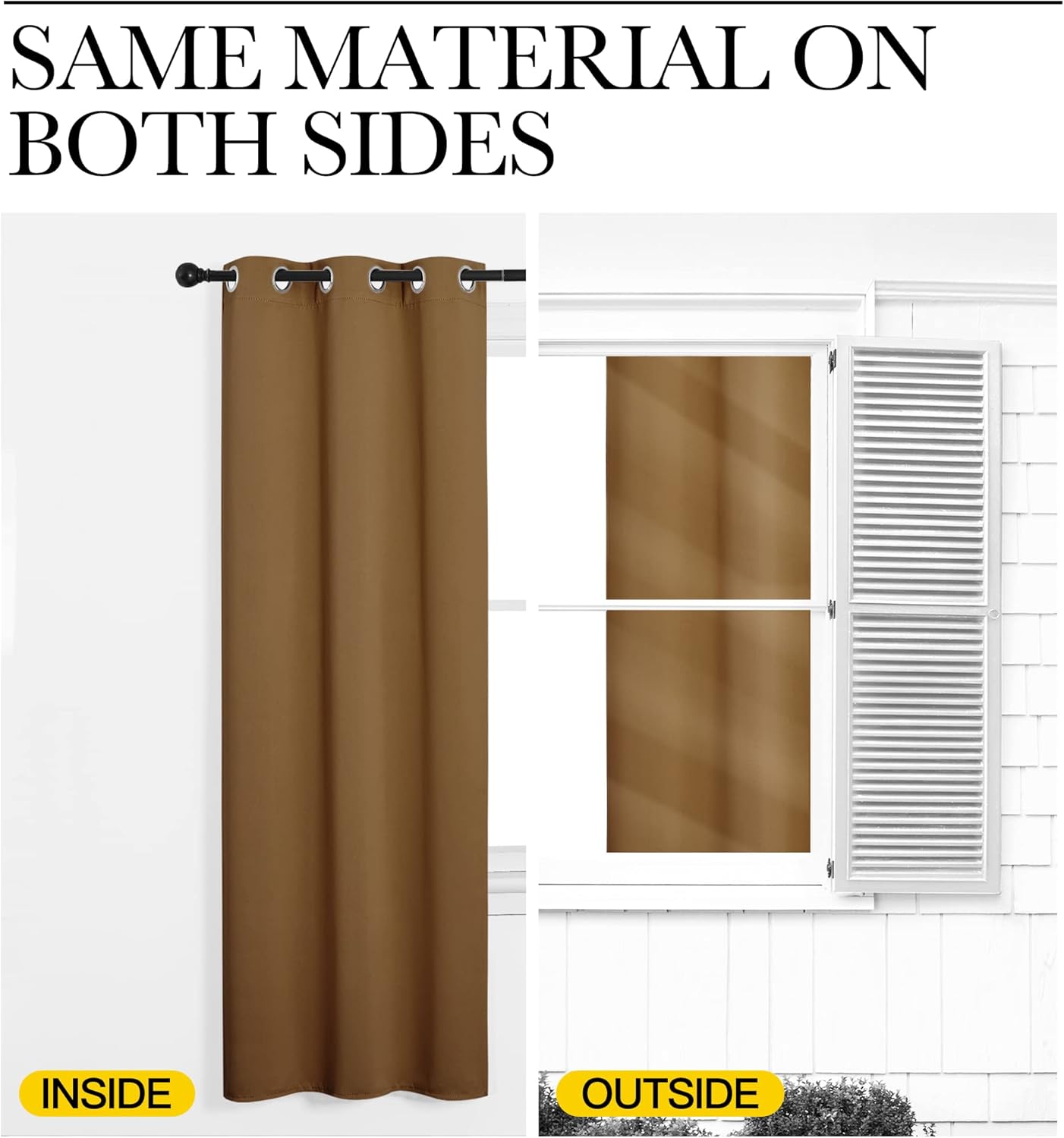 NICETOWN Blackout Curtains - 108 Inch Length, Noise-Reducing, 2 Panels, Gold Brown | W55 x L108 for Luxury Decor