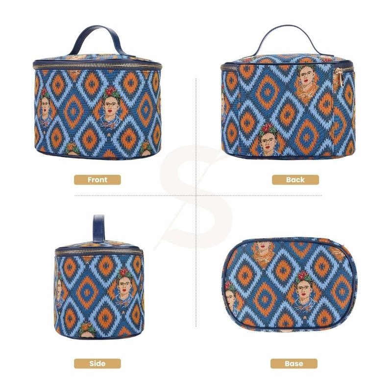 Signare Tapestry Toiletry Bag Makeup Organizer bag for Women with Mexican Folk Art Design