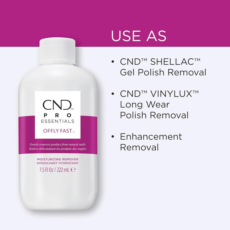 CND Offly Fast Nail Polish Remover - Moisturizing Formula, 7.5 fl oz