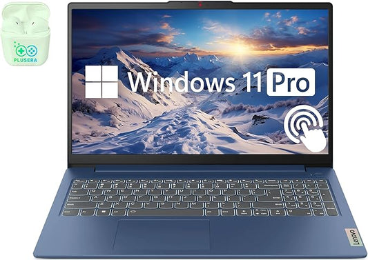 Lenovo 15.6" FHD Touchscreen IdeaPad Business Laptop Computer, 16GB RAM 2TB SSD, 8-core AMD Ryzen 7 Processor, Windows 11 Laptop with PLUSERA Earphones & 8-in-1 Hub Included, Arctic Grey