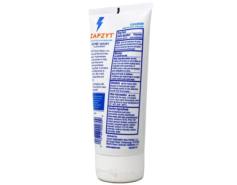 ZAPZYT Acne Wash with Salicylic Acid 6.25 oz (Pack of 4)