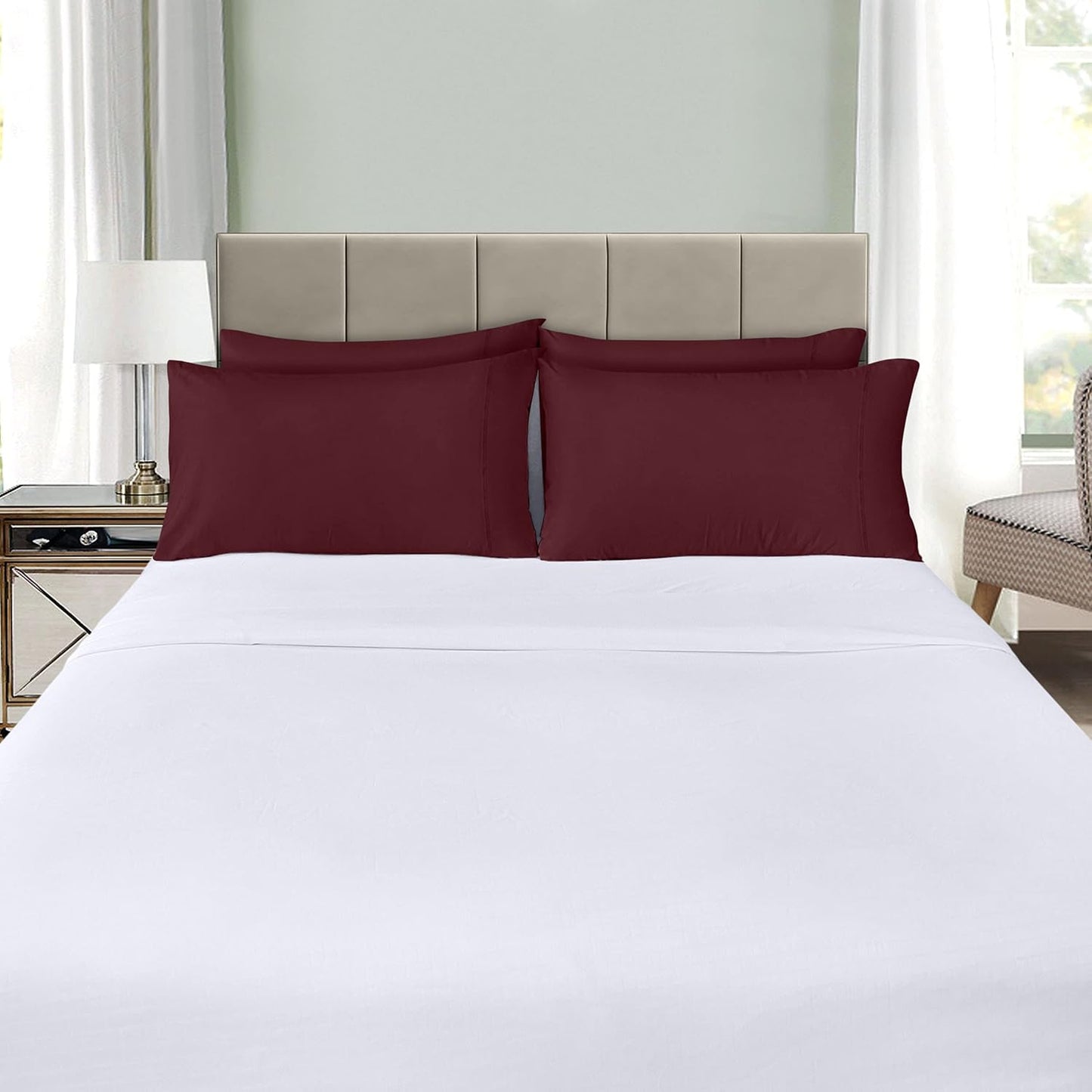 Utopia Bedding Queen Pillow Cases - 12 Pack Soft Brushed Microfiber | Fade Resistant 20 x 30 Inches - Burgundy