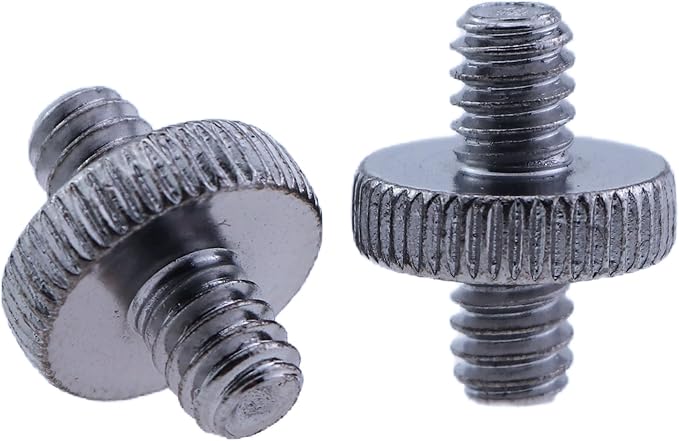 CTWHA 5PCS 1/4 Inch-20 to 1/4 Inch-20 Dual Head Adapter - Male to Male Metal Tripod Screw Adapter