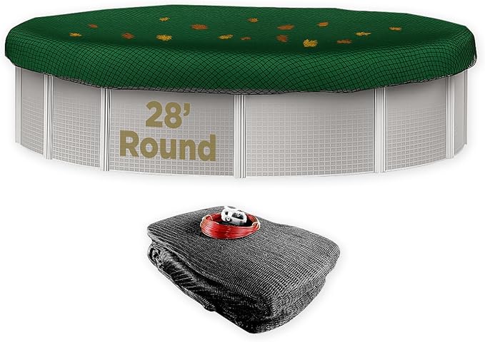 Buffalo Blizzard 28 ft Round Pool Leaf Net | Mesh Pool Net Cover | Leaf Net for Above Ground Pool | Easily Remove Leaves and Debris from Your Winter Cover | 3 Ft of Overlap | Winch & Cable Included