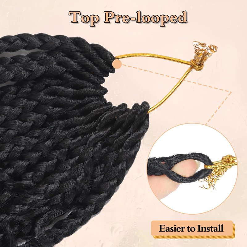 Goddess Box Braids Crochet Hair - 8 Inch Pre-Looped Boho Braids | Curly Ends, 8 Packs for Black Women