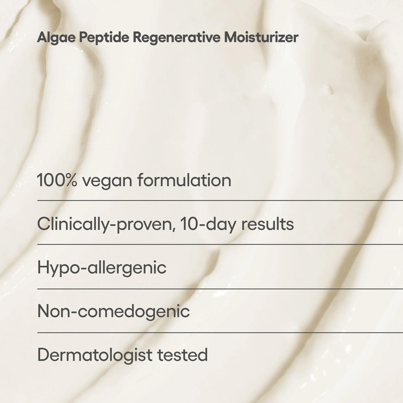 Algenist Algae Peptide Regenerative Face Moisturizer - Lightweight Hydrating Gel Face Cream with Alguronic Acid - Visibly Improves Tone, Texture & Skin Barrier Support - Peptide Skin Care (2 Fl oz)