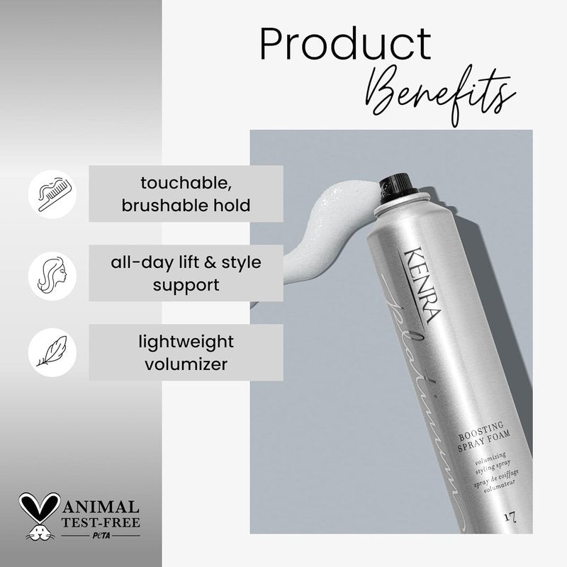 Kenra Platinum Volumizing Styling Spray Foam 17 - Lightweight Hold & Shine | 10 oz