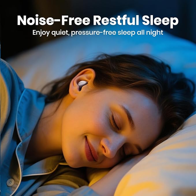 Ear Plugs for Sleeping Noise Cancelling, Reusable Silicone Ear Plugs for Noise Reduction with 8 Ear Tips, Earplugs for Sleep (Black, One Size)