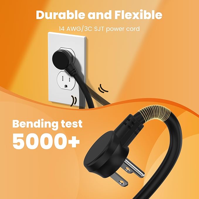 Metal 12 Outlet Mountable Power Strip, 2100J Surge Protector with Heavy Duty 10ft Extension Cord, Wide Spaced and Wall Mount Metal Powerstrip for Garage, Desk, Industrial, Shop and Indoor (10ft)