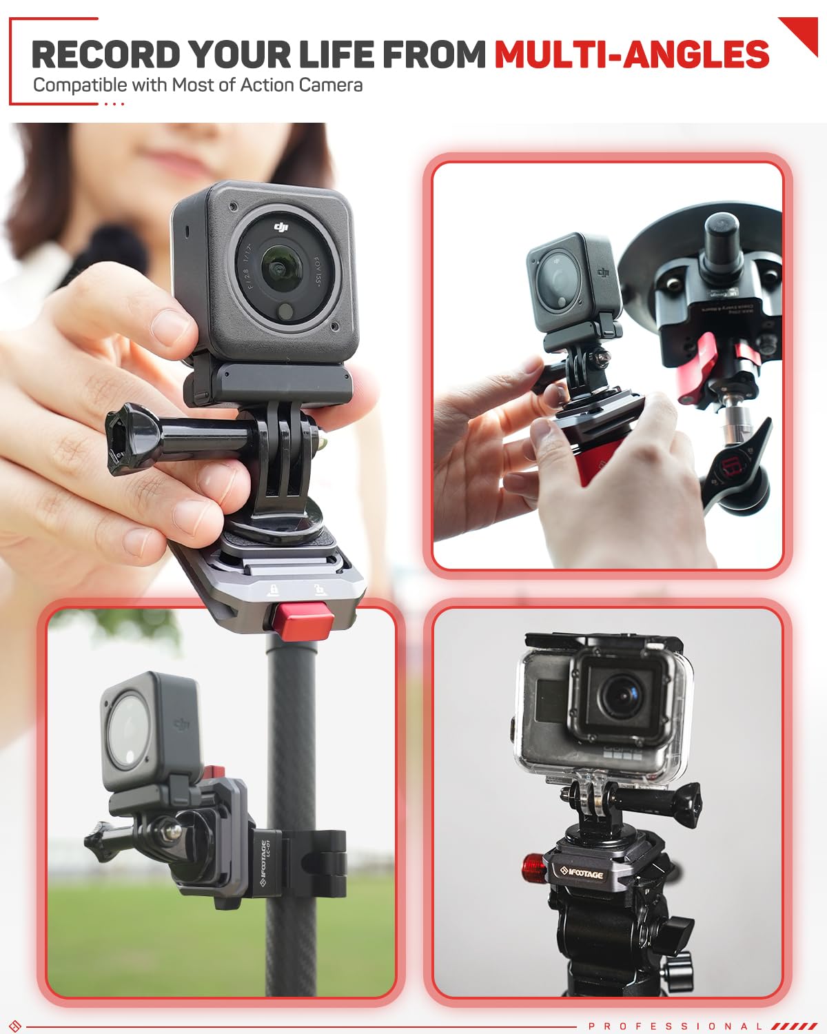 IFOOTAGE Q38 Quick Release Plate, Camera Quick Release Tripod Mount Adapter with 1/4" Screw, QR Adapter for Sony Canon DSLR, Tripods, Monopods, Sliders, Stablizers, Monitors
