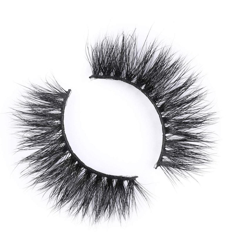 Miss Kiss Real 3d Mink Lashes Natural Look, Curly Fluffy False Eyelashes Strip, Soft Cat Fake Eye Lash Can be Reused for Women 1 Pair 12mm Length