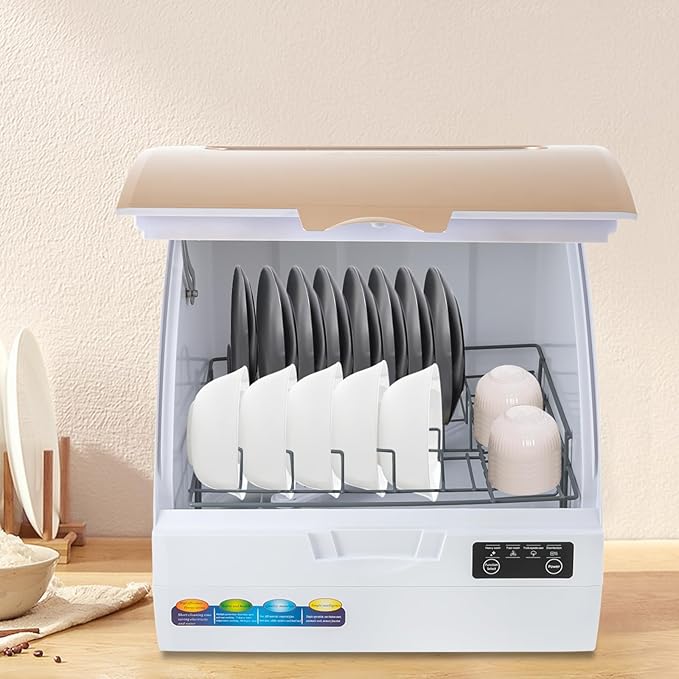 Countertop Dishwasher, 900W Portable Countertop Dishwashers with 4 Washing Mode 3L Automatic Dishwasher for Clean Dishes Knives Forks Chopsticks Cups 360 ° Spray Angle 0.03-1.0MPa (900W3L)