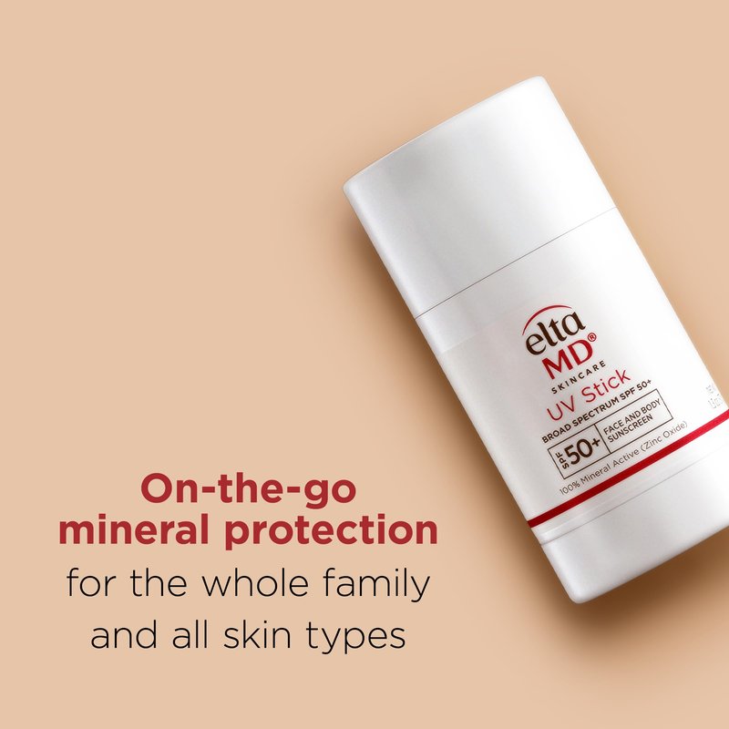 EltaMD UV Stick Sunscreen for Face and Body, Mineral SPF 50+ Face Stick Sunscreen with Zinc Oxide For Kids and Adults, Sensitive Skin, 1.3 oz