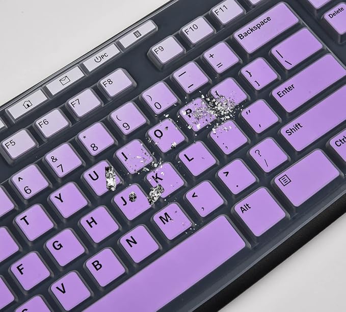 Keyboard Cover for Logitech MK295 MK270 K270 Keyboard, Logitech MK370 MK270 K270 Keyboard Skin Protector - Gradual Purple
