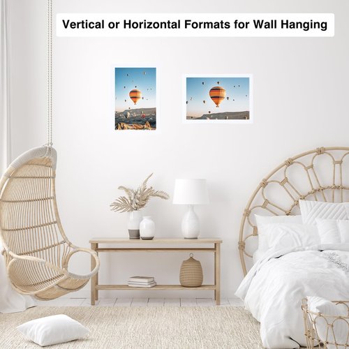 JCJMY 6x8 Picture Frame White for Wall Hanging or Tabletop, Wall Mounting Horizontally or Vertically, 6 x 8 Wall Gallery Poster Photo Frame with Shatter Resistant Plexiglass, White