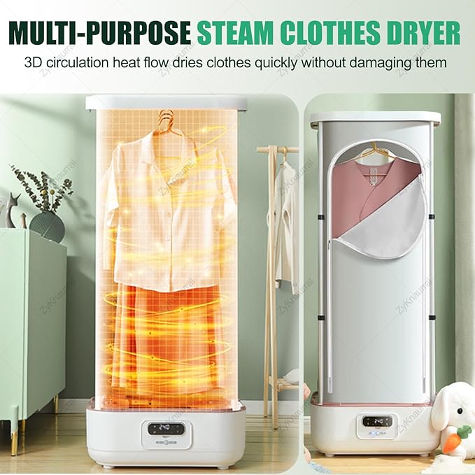 Steam Press Ironing Machine,Portable Dryer with 360Â° Hot Air Circulation,Intelligent Timing,Automatic Garment Care, for Clothes & Fabric, Quick-Drying Steam