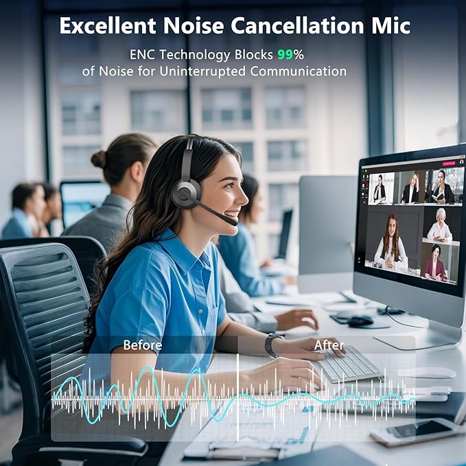 Wireless Headset with Microphone