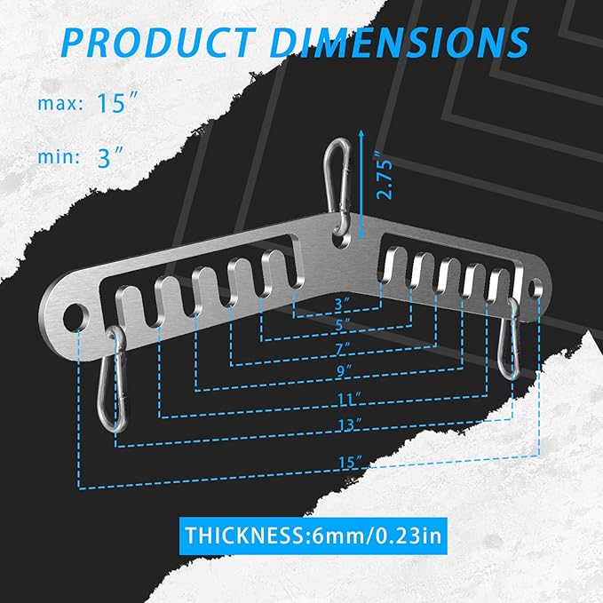 Lights Mountain Adjustable Double to Single Pulley Adapter Plate – Multi-Slot Stainless Steel Cable Machine Connector with 3 Carabiners for LAT Pulldown, Biceps, Triceps & Functional Fitness