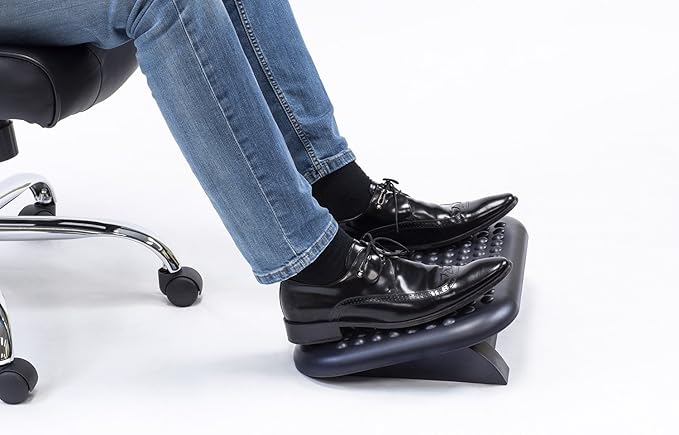 Mount-It! Under Desk Footrest, 18 x 13 in Adjustable Foot Rest for Under Desk at Work with 3 Tilt Settings Up to 30°, Non Slip Ergonomic Foot Stool with Textured Massage Surface for Home or Office