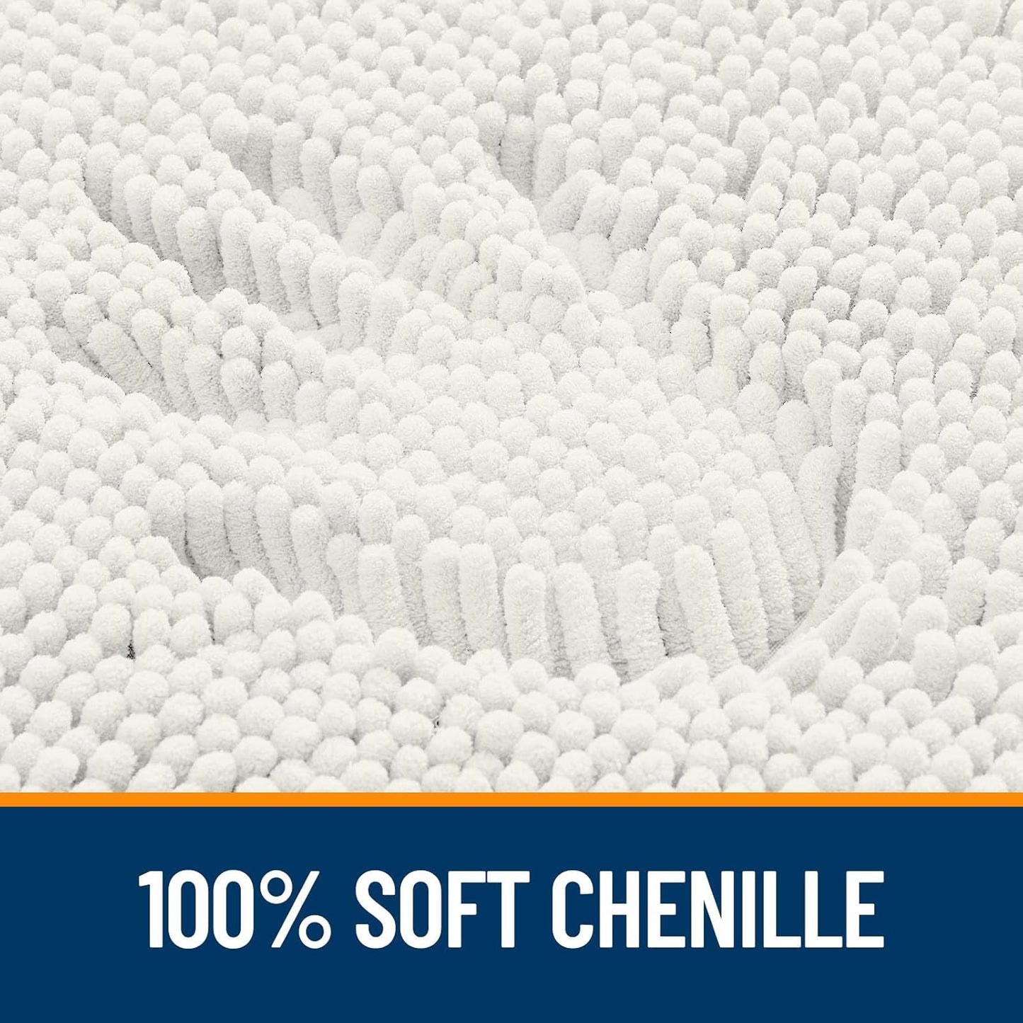 OLANLY Bathroom Rugs - Extra Soft Absorbent Chenille Bath Mat | Quick-Dry, Machine Washable, Ivory 34x21