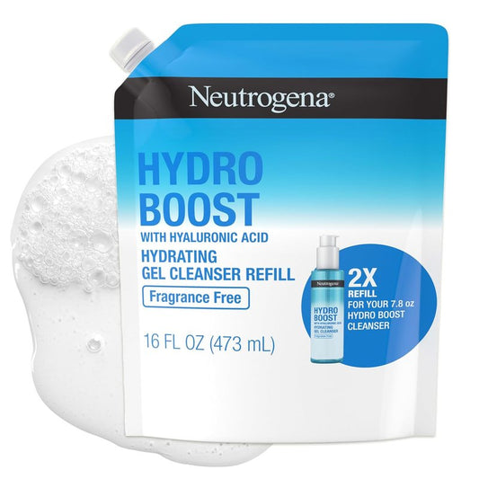 Neutrogena Hydro Boost Hydrating Gel Facial Cleanser - Fragrance-Free, Daily Foaming Face Wash, 16 fl. oz