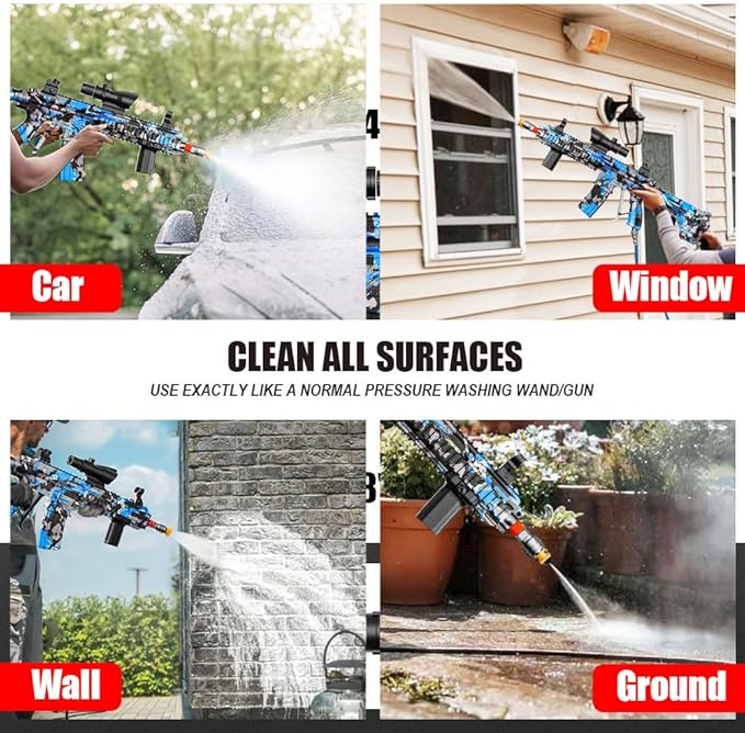 Pressure Washer Gun with Swivel â 3600 PSI High Pressure Spray Gun with 3/8" Quick Connect Plug â Foam Cannon Compatible Power Washer Handle for Car, Home & Outdoor Cleaning (Red)