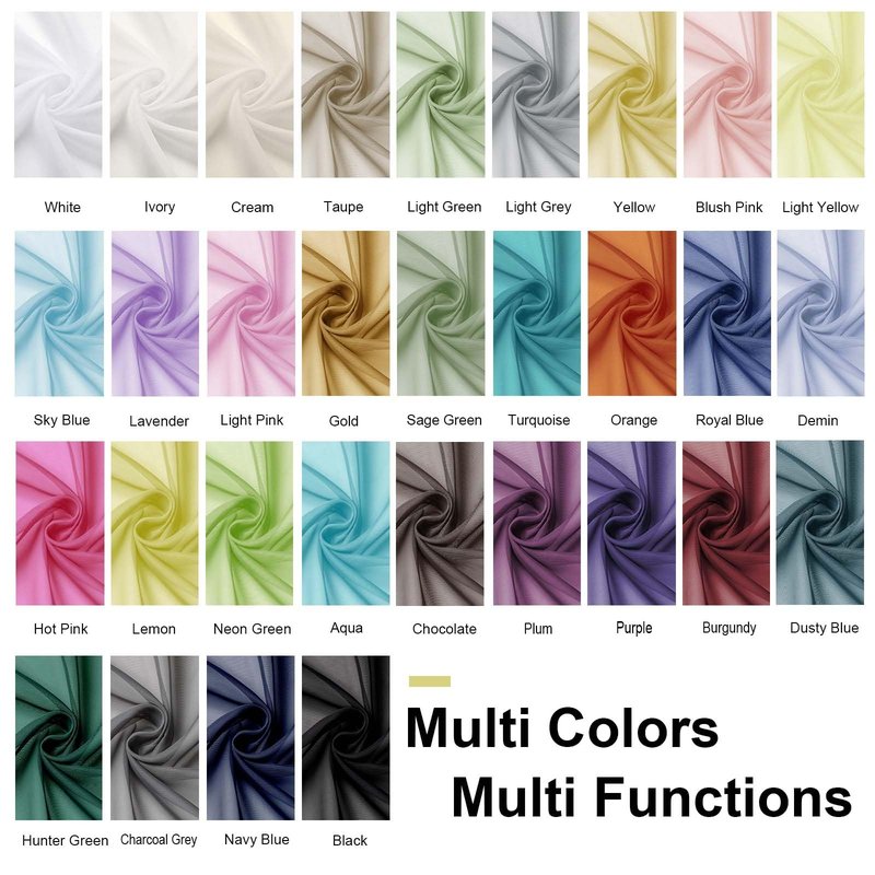OWENIE Sheer White Curtains, Sheer Curtains 63 inch Length 2 Panels Set, Rod Pocket Voile Fimly Sheer Drapes for Living Room/Bedroom, 2pcs, Each 42" W x 63" L