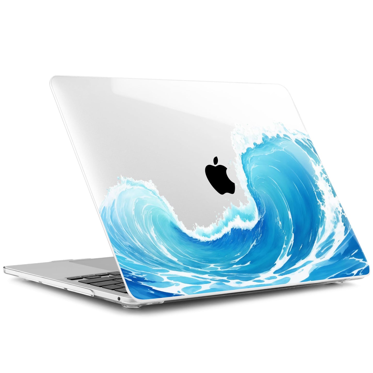 Batianda Case for M1 MacBook Air 13 Inch Model A2337 A2179 A1932 2021 2020 2019 Release,Lovely Creative Series Design Hard Shell with Keyboard Cover & Screen Protector, Blue Waves