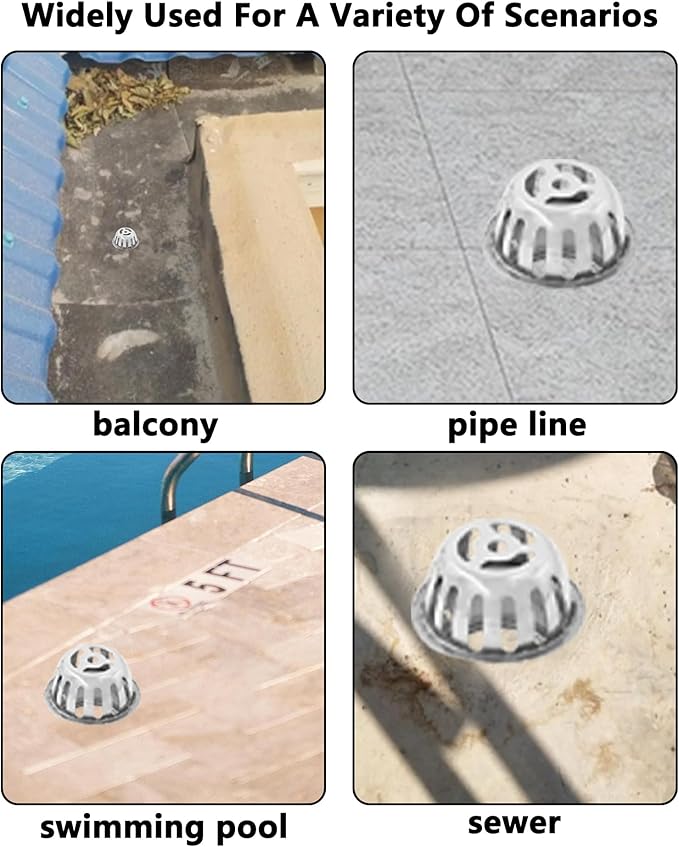 Roof Floor Drain,SAFYY 304 Stainless Steel Roof Drain Dome,Balcony Roof Dome Drain Cover,Yard Outdoor Anti Blocking Strainer,Gardens Gutter Cleaning Tool,Rain Bucket Drainage Parts (1, 150mm/6)