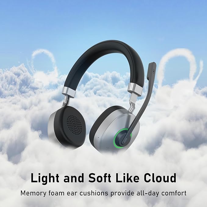 Wireless Headset with Mic for Work