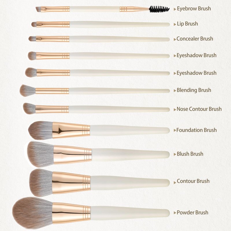 Makeup Brushes, 11pcs Makeup Brusheas Set with Wooden Handle, Include Foundation, Concealer, Blush, Eyeshadow, Eyeliner, Powder, Highlighter, Blending, Face Brush Set